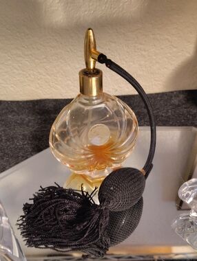 Vintage Crystal Made In France Atomizer Perfume Bottle with Black Tassel